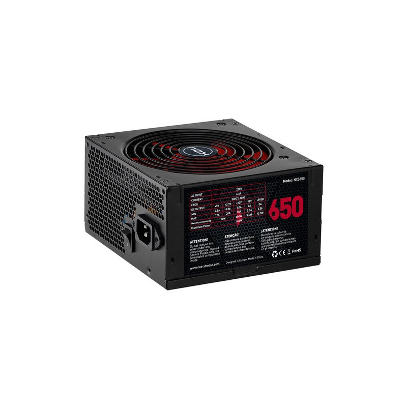 NOX NX 650W - Fuente de alimentación con PFC activo - 650W - 140 mm silencioso