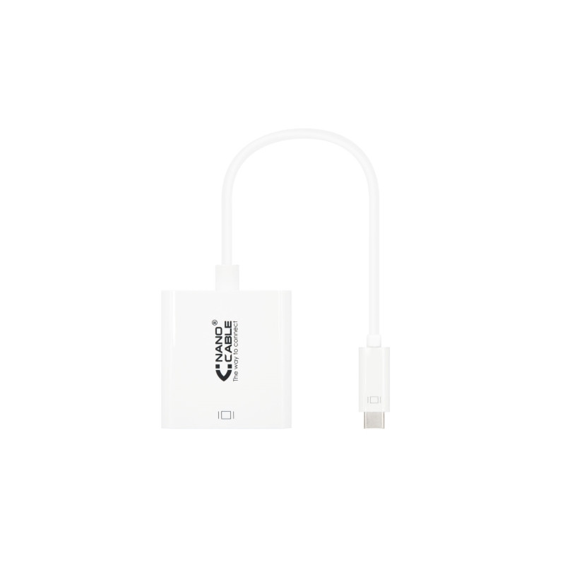 Nanocable - Conversor USB-C/M a DVI-D/H 24+1 - 15cm - Color Blanco