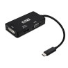 Nanocable - Conversor USB-C/M a VGA-H/DVI-H/HDMI-H 2K - Negro - 10cm