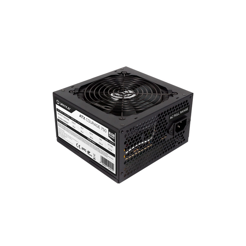 Unykach Fuente de alimentación Gaming ATX Courage 750W - PFC Activo - 120 mm Ventilador