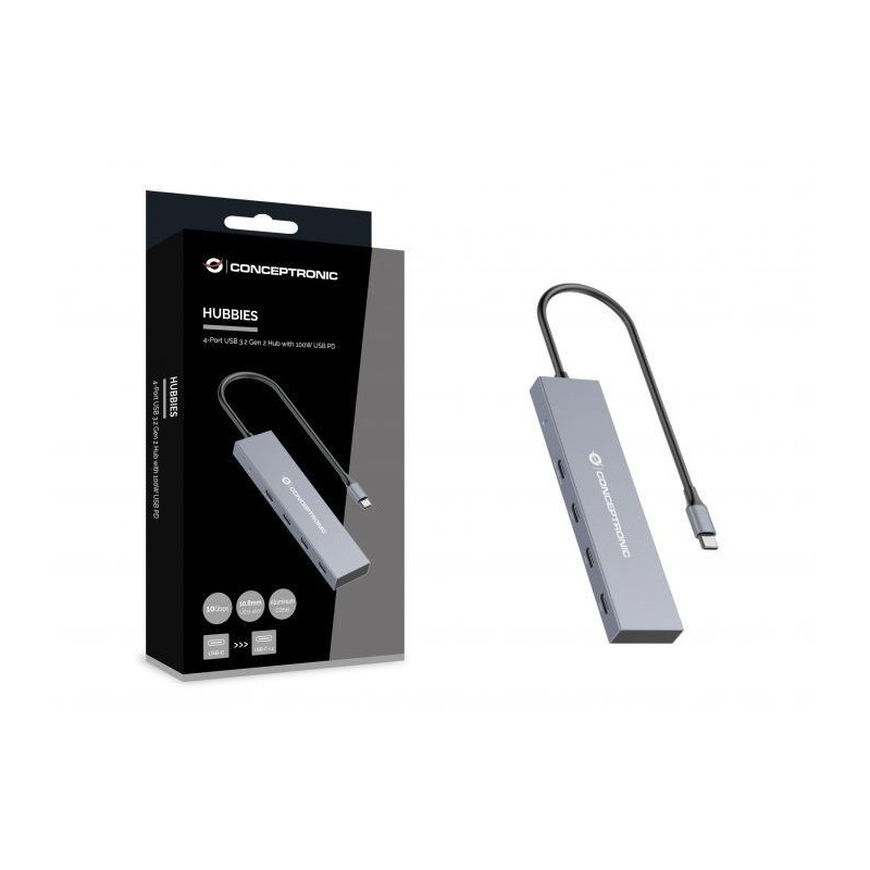 HUB CONCEPTRONIC USB-C 3.2 GEN 1, 4P USB-C, 100W P