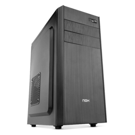 Nox LITE010 - Caja ATX - 1 x USB 3.0 - 2 x USB 2.0 - HD Audio - Fuente 500W - 350x180x410 - Frontal acabado cepillado - Negra