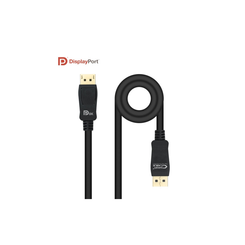 Nanocable - Cable DisplayPort 1.4 Certificado VESA DP/M-DP/M - Negro - 1.0m