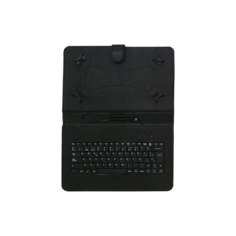 Talius - Funda para tablet 10.1" con teclado - USB Tipo-C y micro USB - Negro