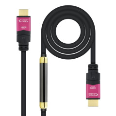 Nanocable - Cable HDMI V2.0 4K@60Hz 18 Gbps con repetidor A/M-A/M - Negro - 25m