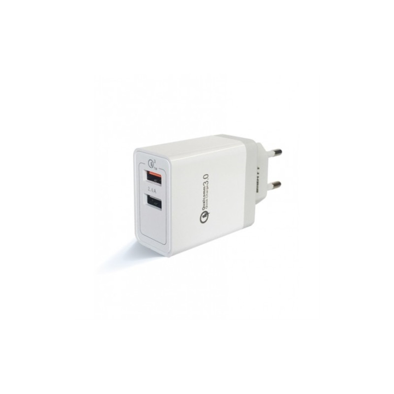 Eightt - Cargador USB Qualcoom 3.0 18W para smartphone y tablet 2 puertos (5V 3A, 9V 2A, 12V 1,5A)