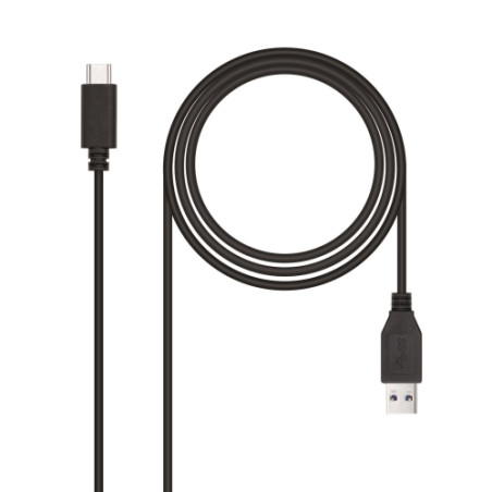 Nanocable - Cable USB 3.1 Gen2 10Gbps 3A - Tipo USB-C/M-A/M - Negro - 0.5 m