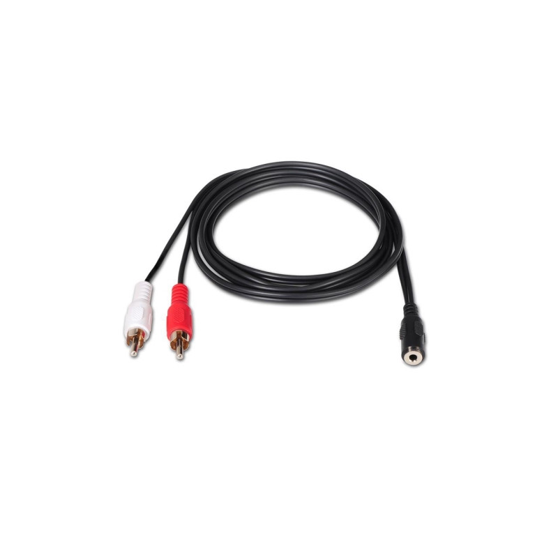 Nanocable - Cable audio estéreo Jack 3.5/H-2xRCA/M - Negro - 1.5m