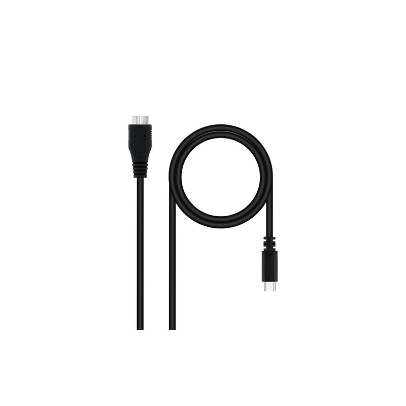 CABLE USB 3.0, USB-C/M-MICRO B/M, NEGRO, 1.0 M