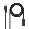 Nanocable - Cable alargador USB 3.0 - Tipo A/M-A/H - Negro - 3.0m