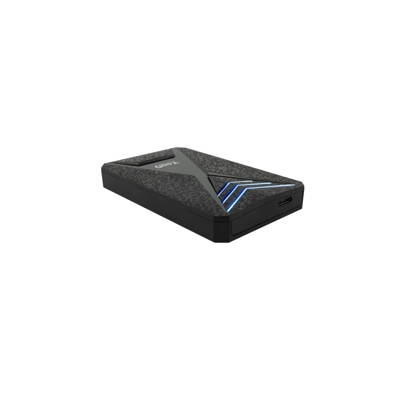 TooQ - Caja externa gaming para discos duros 2.5” SATA USB 3.0/3.1 Gen 1 LEDs azules