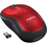 Logitech - Ratón inalámbrico M185 - Wireless - Rojo