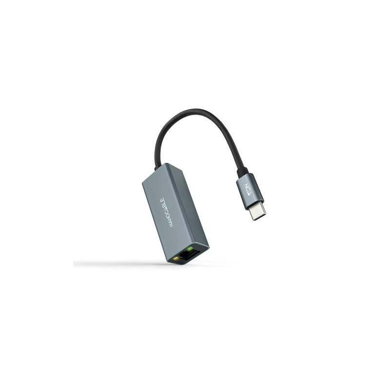 CONVERSOR USB-C ETHERNET GB Mbps, GRIS 15 CM