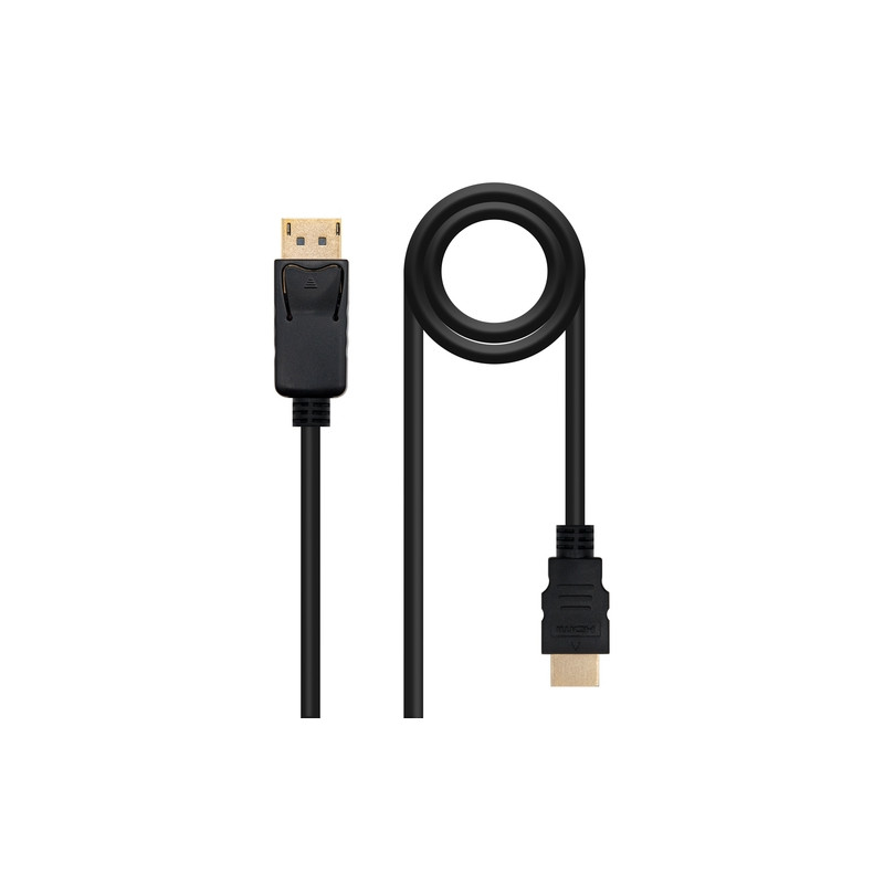 Nanocable - Cable Conversor DP A HDMI - DP/M-HDMI/M - Negro - 1.0 M