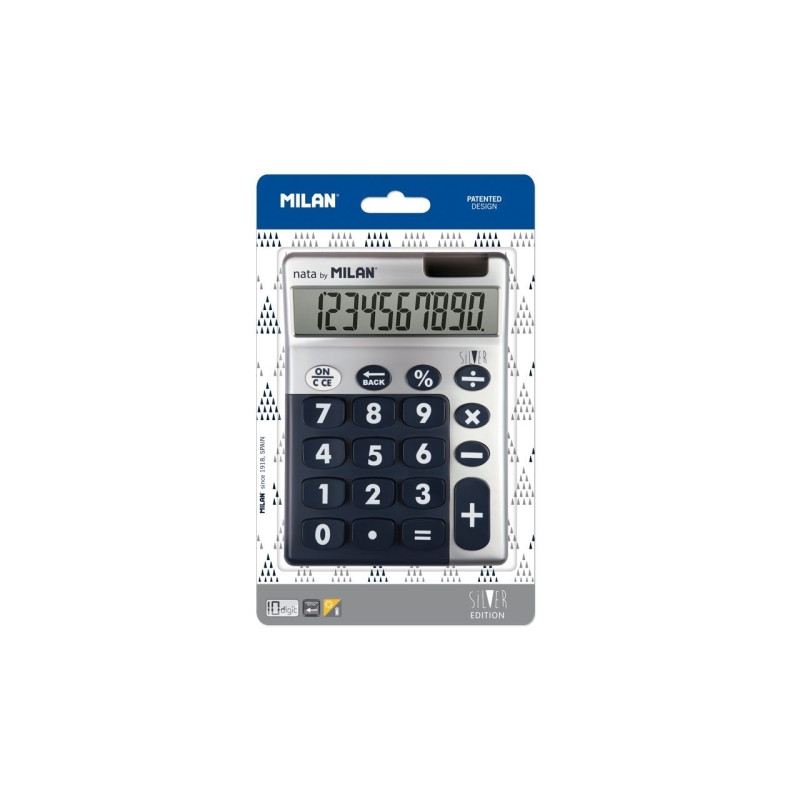 MILAN CALCULADORA AZUL SILVER 10 DIGITOS DUAL BLISTER