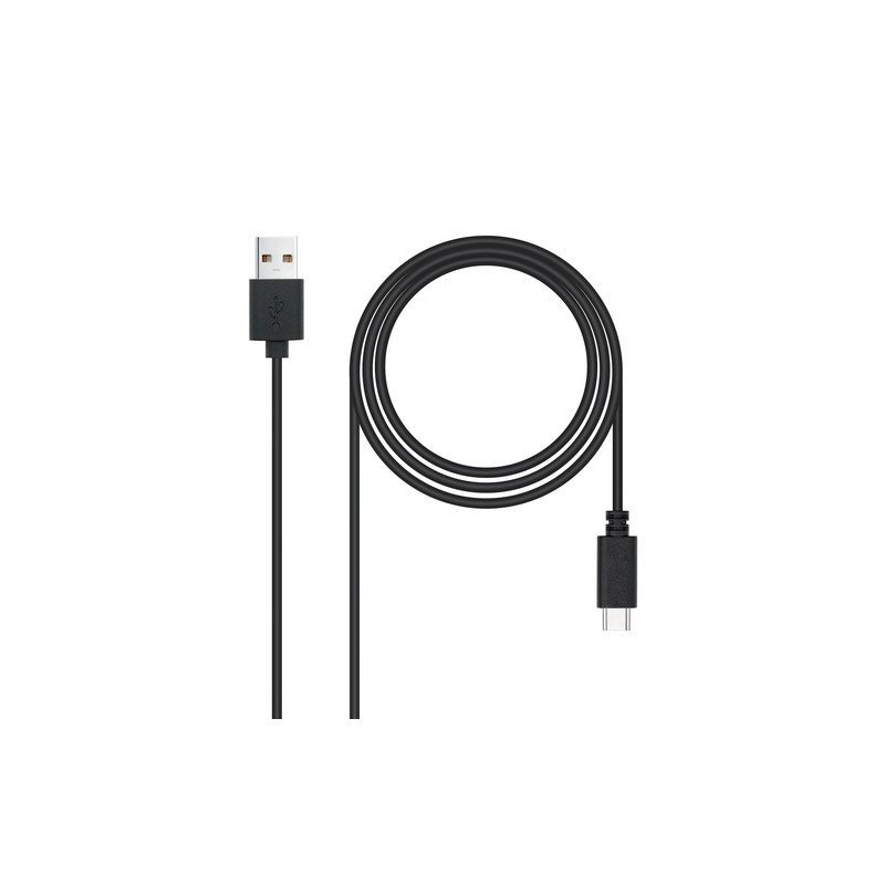 CABLE USB 2.0 3A, TIPO USB-C/M-A/M, NEGRO, 3.0 M