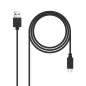 CABLE USB 2.0 3A, TIPO USB-C/M-A/M, NEGRO, 3.0 M