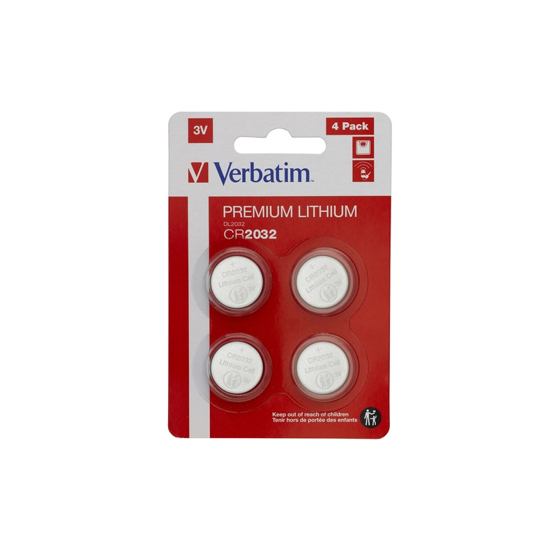 VERBATIM PILAS LITIO CR2032 (PACK 4 UDS) 49533