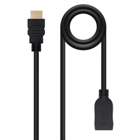 Nanocable - Cable HDMI 2.0 Prolongador A/M-A/H - Negro - 2.0 M