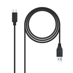 Nanocable - Cable USB 3.1, Gen2 10 Gbps 3A, tipo USB-C/M-A/M, Negro, 2 m