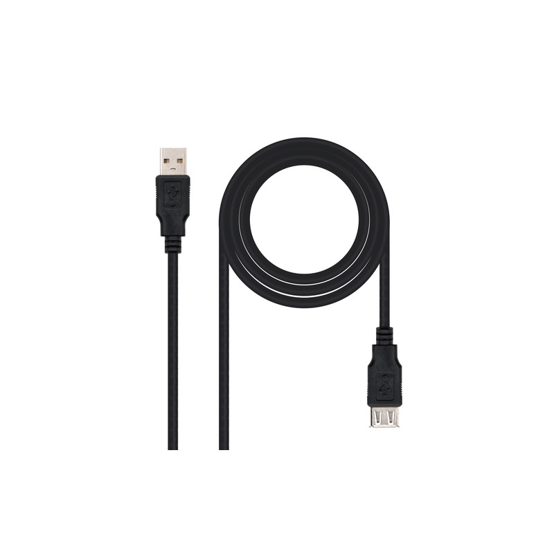 CABLE USB 2.0, TIPO A/M-A/H, NEGRO, 1.0 M