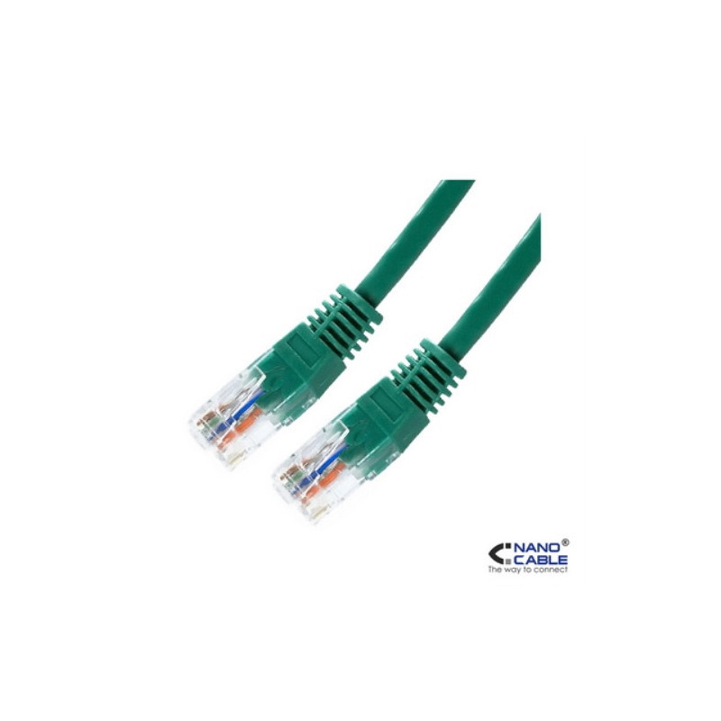 Nanocable - Cable de red latiguillo UTP CAT.5e de 3m - color Verde