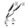 TooQ - Soporte de mesa DB3032TNR-S Giratorio e Inclinable 2 Brazos para Monitor/TV 13"-32" Plata