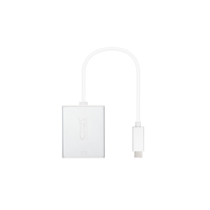 Nanocable - Conversor USB-C/M a VGA/H - 10cm - Color Plata