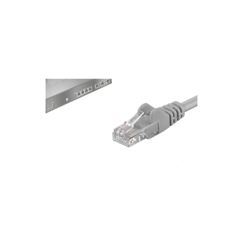 Cable de red UTP Phasak Cat. 6 CU 0,50 m. gris