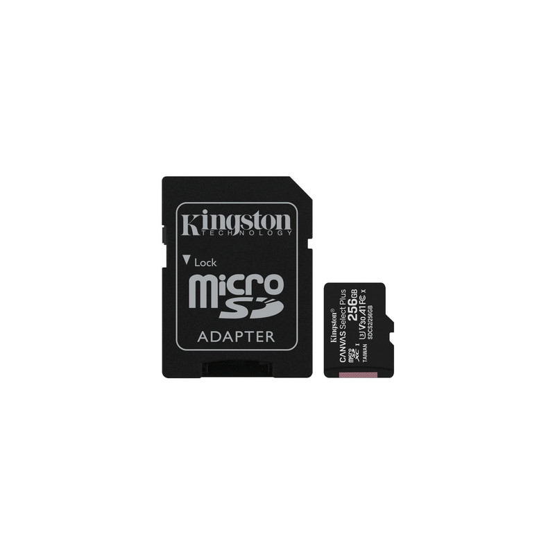 Kingston Tarjeta Micro SDHC 256GB Clase 10 100MB/s Canvas Select Plus