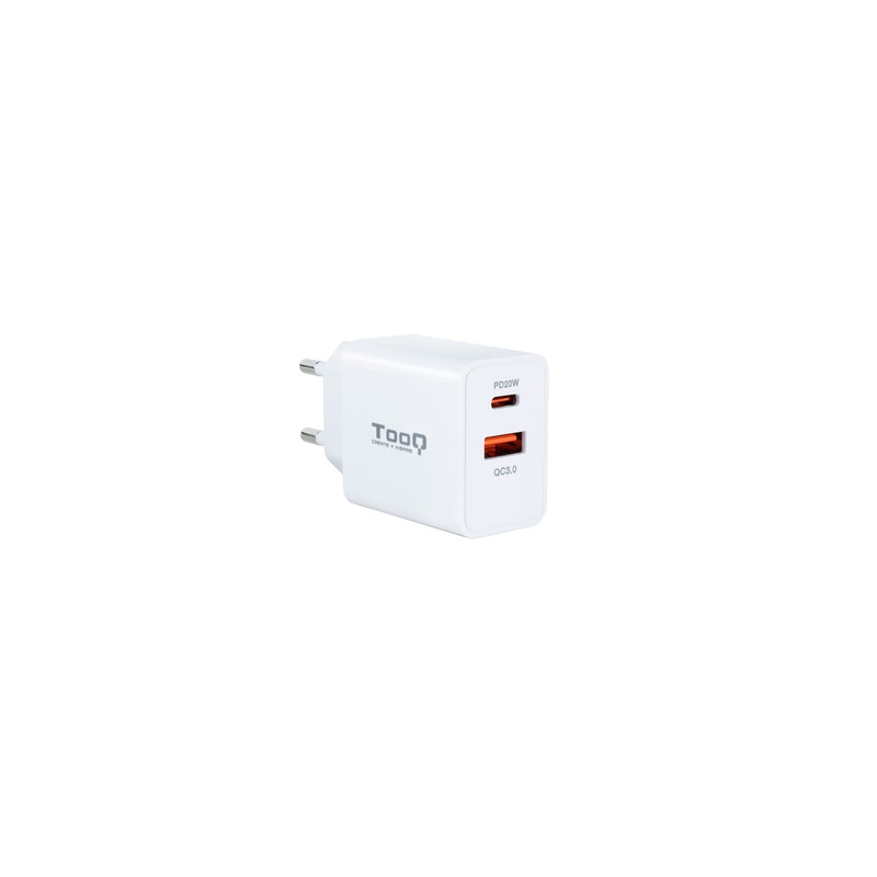 CARGADOR PARED USB-C/PD 20W, USB-A/QC 18W, BLANCO