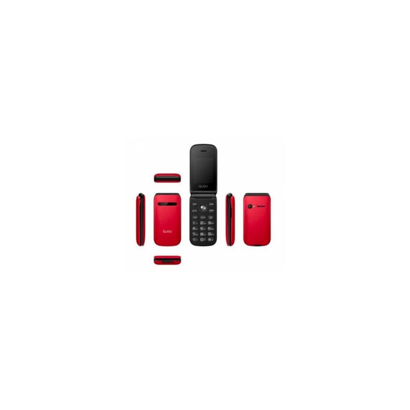 Qubo - Telefono movil Senior Qubo X-209 - 2.4" - 2G/GSM Dual SIM - Jack 3.5 - Boton SOS - Radio FM - Rojo