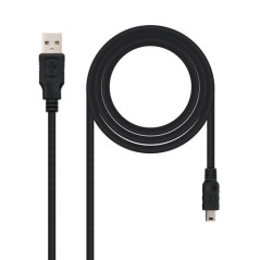 Nanocable Cable USB 2.0, A/M-Mini B/M Negro 4.5m