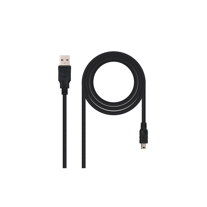 Nanocable Cable USB 2.0, A/M-Mini B/M Negro 4.5m