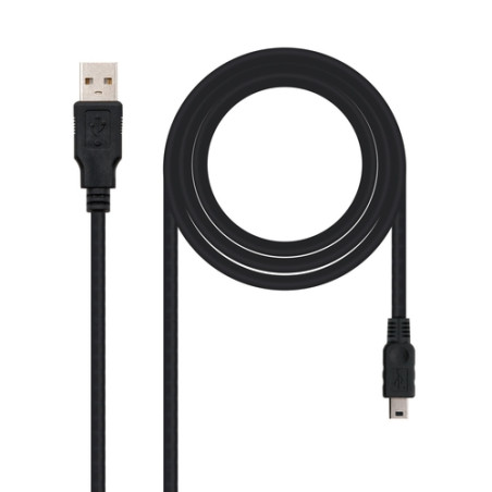 Nanocable Cable USB 2.0, A/M-Mini B/M Negro 4.5m