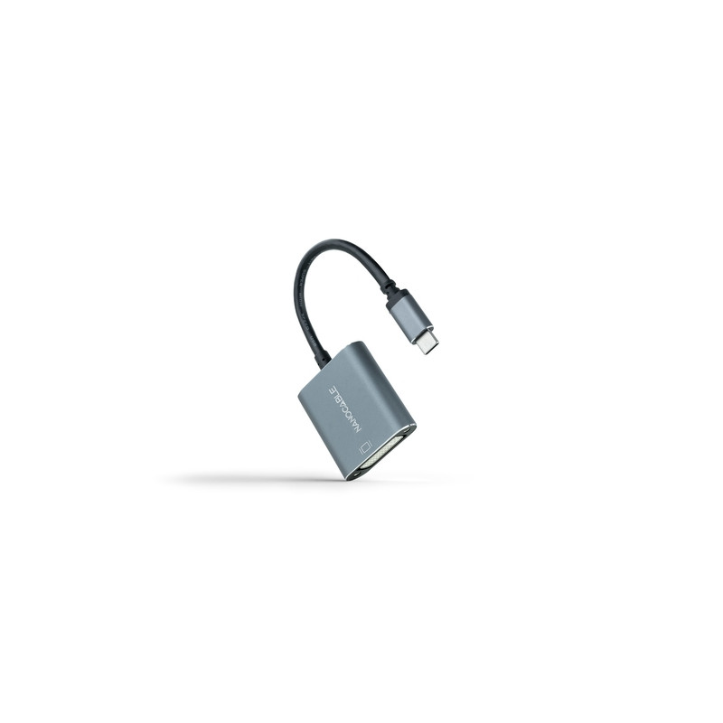 CONVERSOR USB-C A DVI ALUMINIO GRIS 15 CM