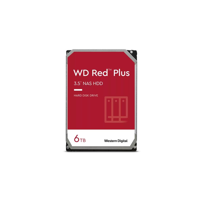 WD Red Plus NAS WD60EFPX - DDsco duro - 6TB - interno - 3.5" - SATA 6GB/s - búfer:256MB - 5400 rpm