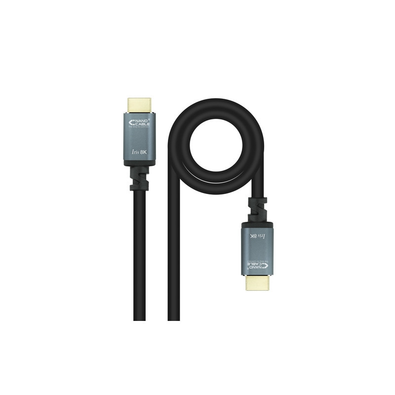 Nanocable - Cable HDMI 2.1 IRIS 8K A/M-A/M Negro - 1.5 M