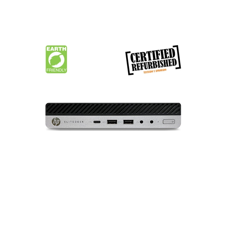 HP EliteDesk 800 G3 Mini - Intel Core i5-7500T - 8GB - 256GB SSD - 2 x DP - USB-C - Windows 10 Pro - Certified Refurbished