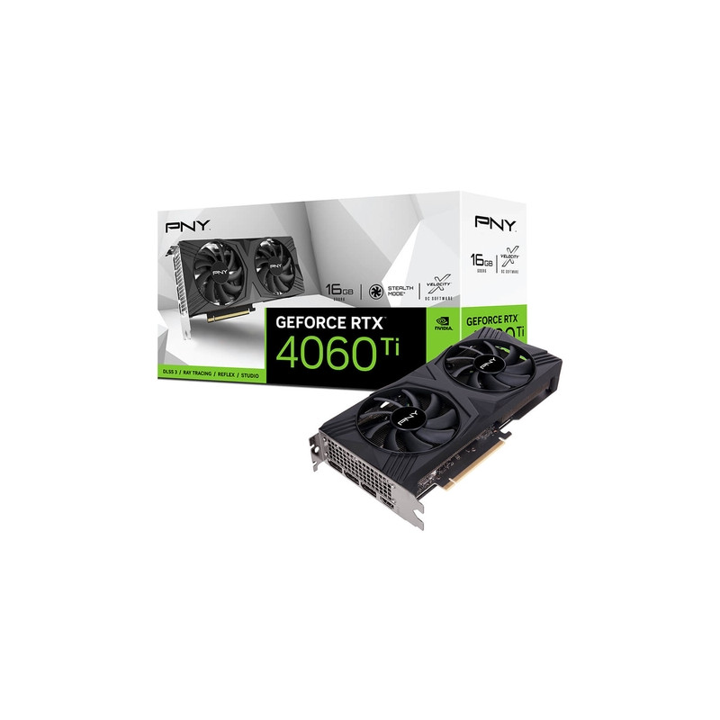 PNY XLR8 VERTO DLSS3 - GeForce RTX 4060 Ti - 16GB - Dual FAN - 3 x DP - 1 x HDMI - 8-pin