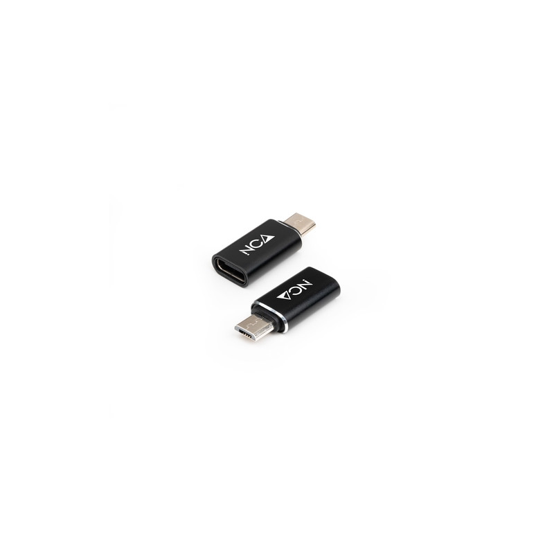 ADAPTADOR MICRO USB/M A USB-C/H, ALUMINIO NEGRO