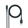 CABLE LIGHTNING A USB A/M, NEGRO MALLADO, 1 M