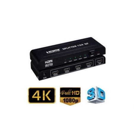 Multiplicador 4 salidas HDMI 4K Full HD 3D - 15 metros - 5V