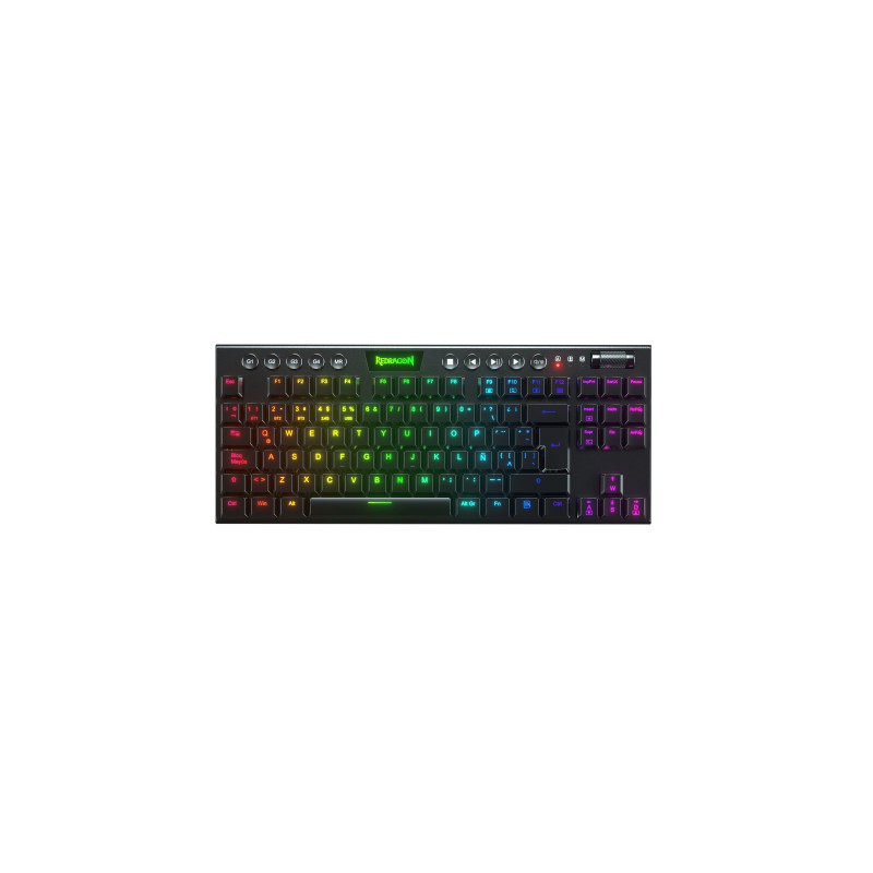 Redragon - HORUS Teclado Mecánico TKL Gaming Inalámbrico RGB - Switch Rojo - Español - Negro