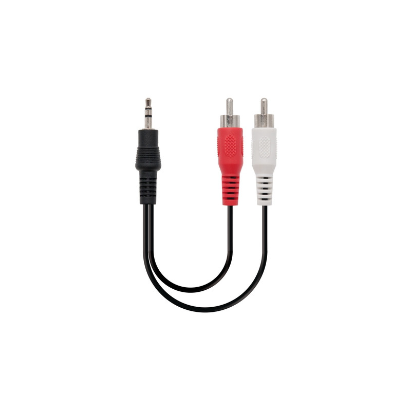 Nanocable - Cable Estereo 10.24.0310/ Jack 3.5 Macho - 2x RCA Macho/ 10m/ Negro