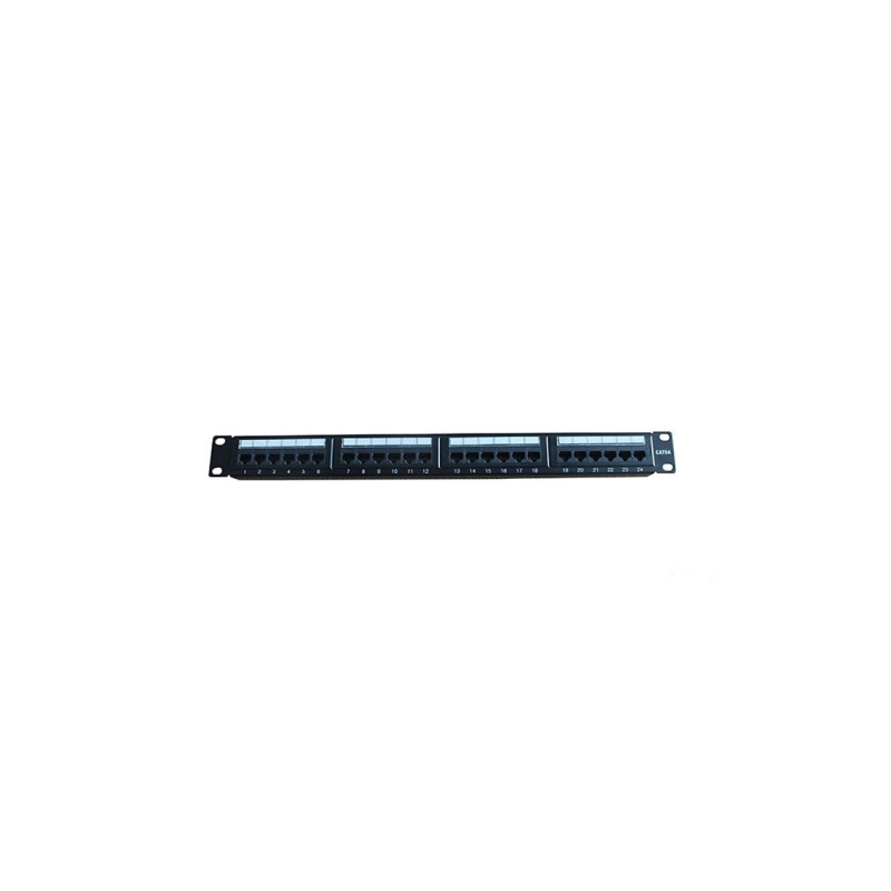 Phasak - Panel de transferencia UTP 19" Cat. 6A dual 24 puertos 1U negro