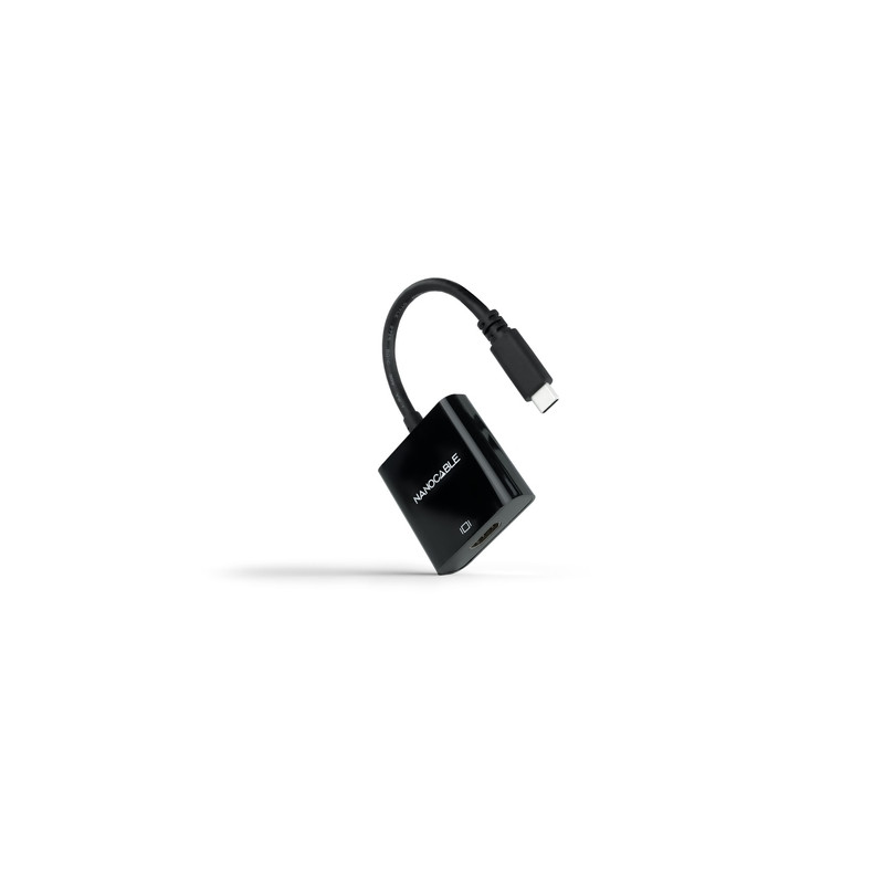 Nanocable - Conversor USB-C a HDMI 4K, 15 cm, USB-C/M-HDMI/H, Color Negro, 15 cm