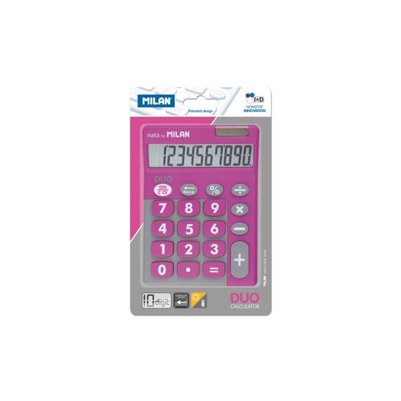 MILAN CALCULADORA TOUCH DUO 10 DIGITOS DUAL BLISTER ROSA