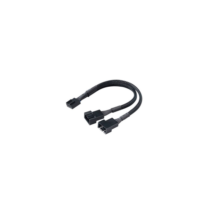 Cable divisor PWM 04P para 2 ventiladores negro 15cm