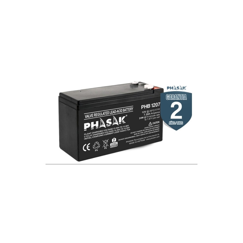 Phasak - Batería 12V - 7,2A